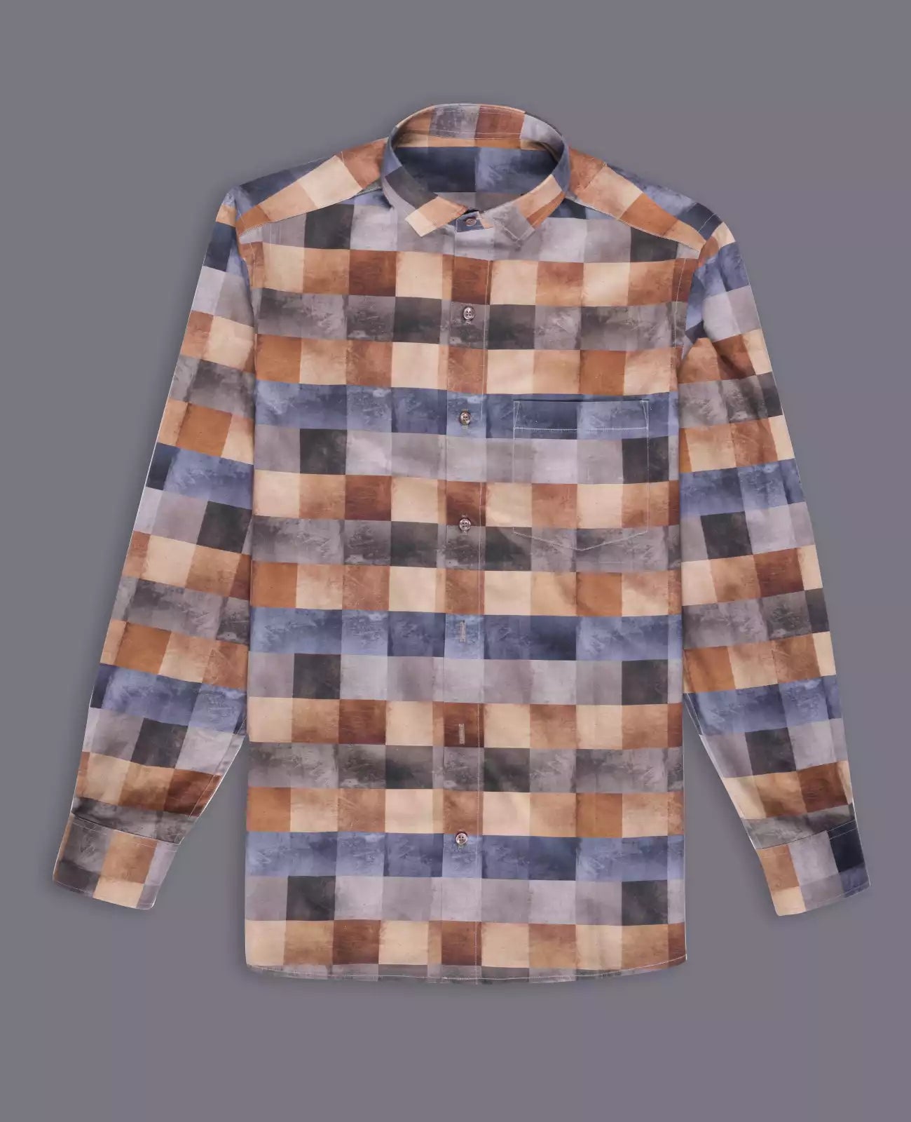 Men's Full Sleeves Small Checks Shirt Premium Collection Cotton Fabric Multicolored