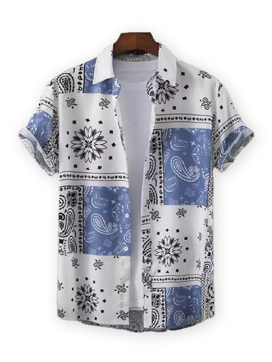 Mesmerizing Beach and casual Multicolor printed Shirt Cotton Material Half Sleeves Mens RoscoeShirts