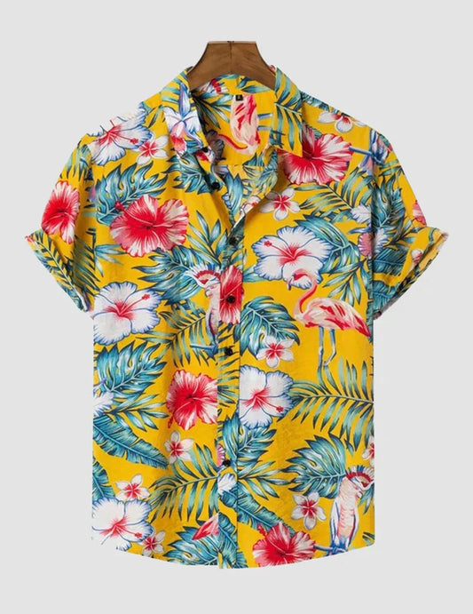 Men's natural printed Casual and Beach Wear Half Sleeves Shirts RoscoeShirts