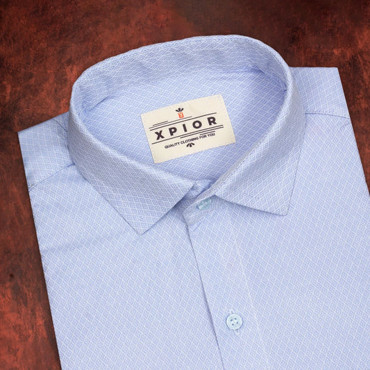Men's Full Sleeves Plain Blue Shirt Premium Collection Cotton Fabric