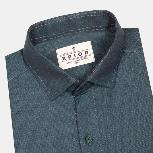 Men's Full Sleeves Plain Shirt Premium Collection Cotton Fabric English Blue