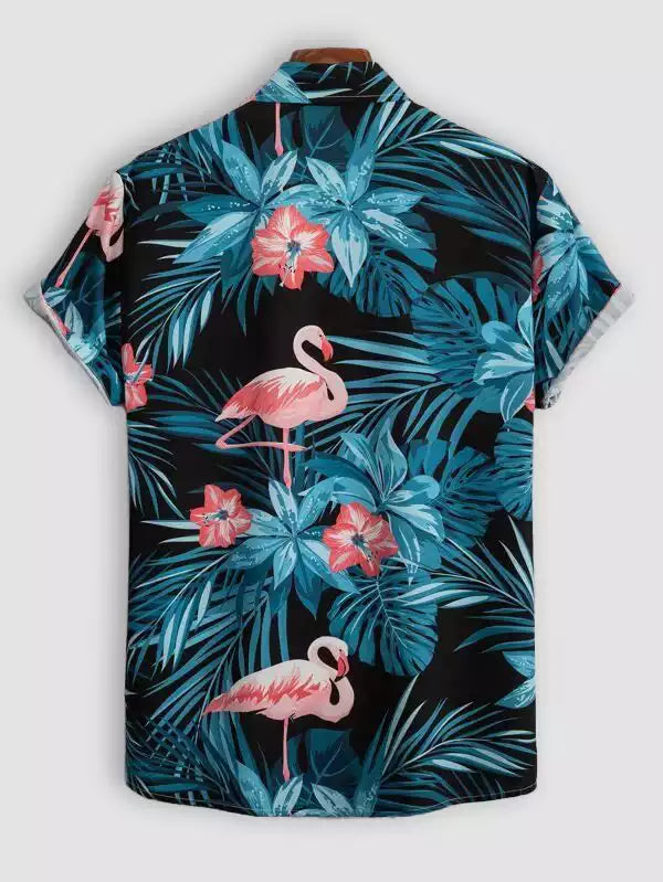 Black and Blue Batak Design Beach and casual Multicolor Printed Shirt Cotton Material Half Sleeves Mens blackdock