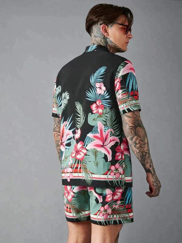 Black Flower Design Co-ords Set