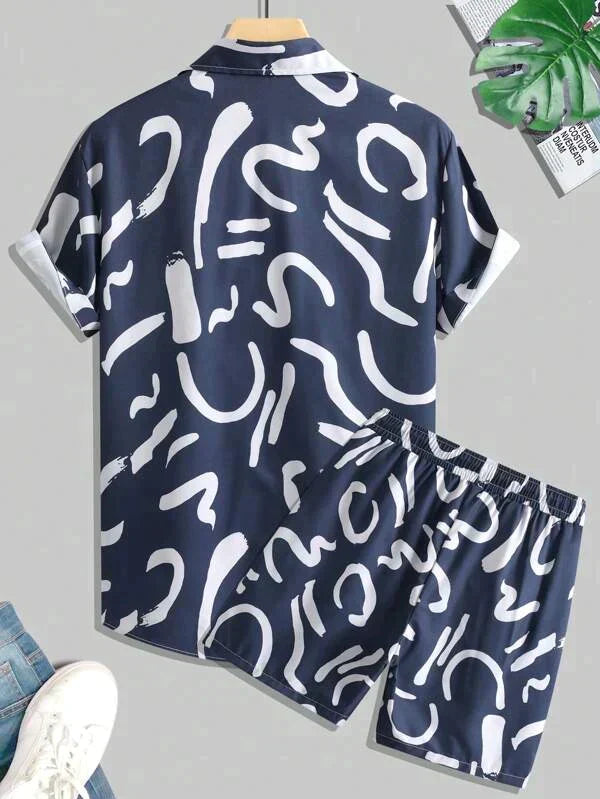 Navy Blue SOS Design Co-ords Set