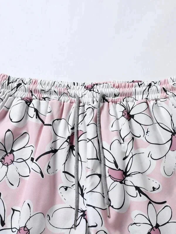 Pink Flower Design Co-ords Set