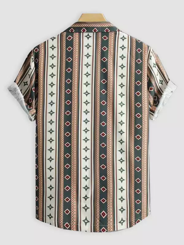 Mhendi Design Beach and casual Multicolor Printed Shirt Cotton Material Half Sleeves Mens blackdock