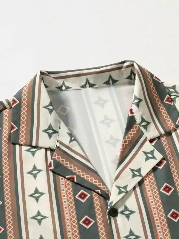 Mhendi Design Beach and casual Multicolor Printed Shirt Cotton Material Half Sleeves Mens blackdock