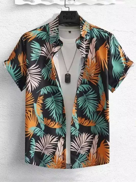 Tender Pattern Printed Casual Cotton Shirt Half Sleeves Multicolor for Men