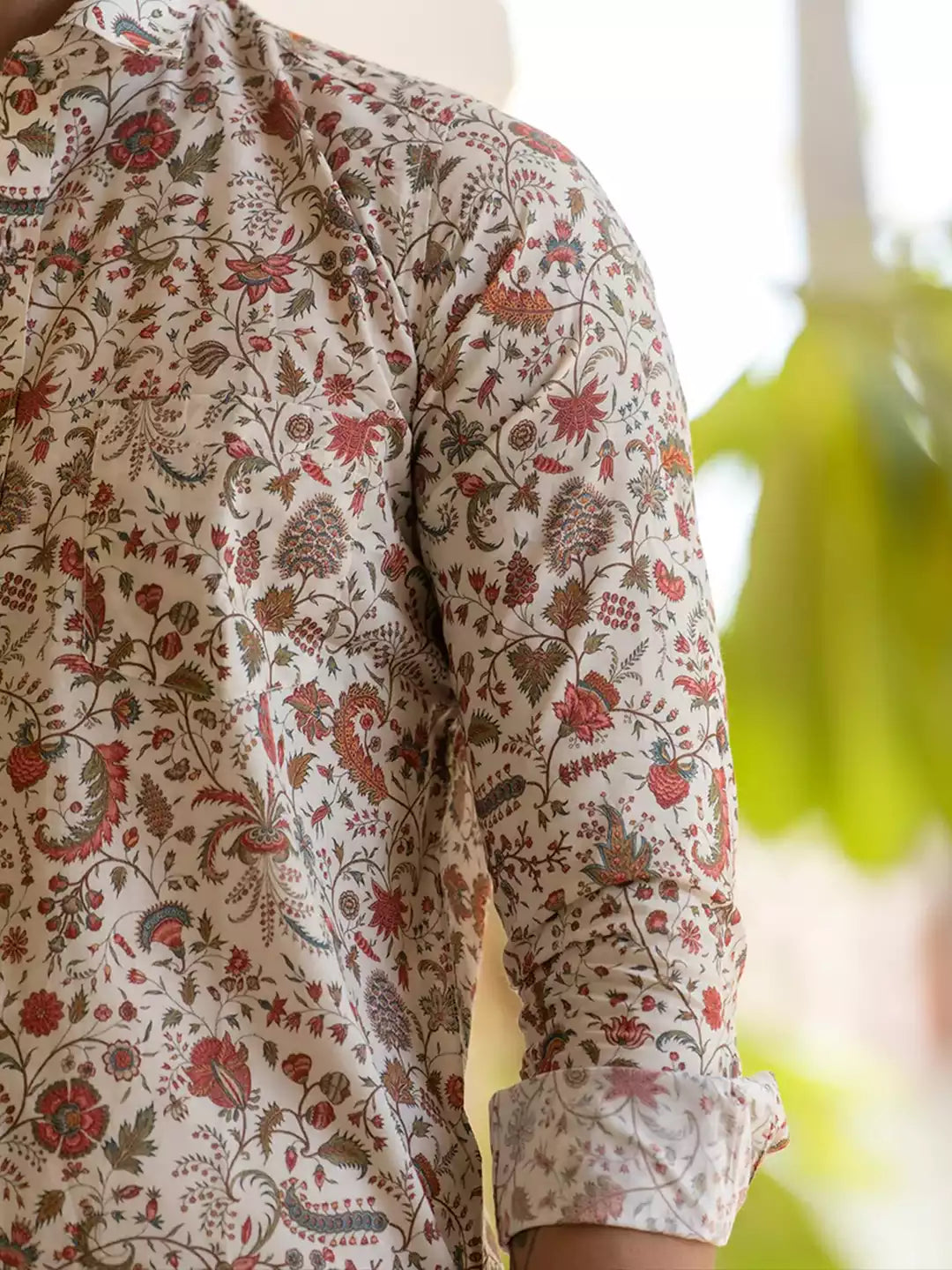 Tender Pattern printed Mhendi Color Men's Cotton Casual Shirt Half Sleeve available on RoscoeShirts