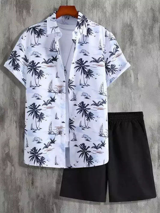 Black and White Flowers Printed Co-ords Set