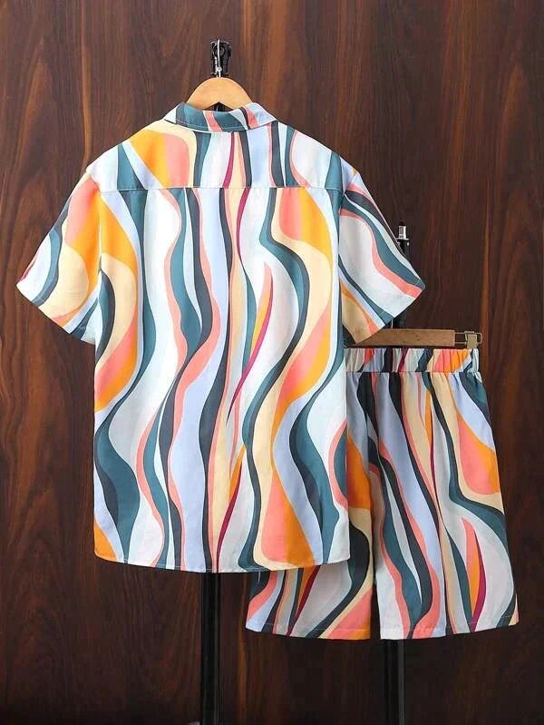 Rainbow Lines Printed Co-ords Set