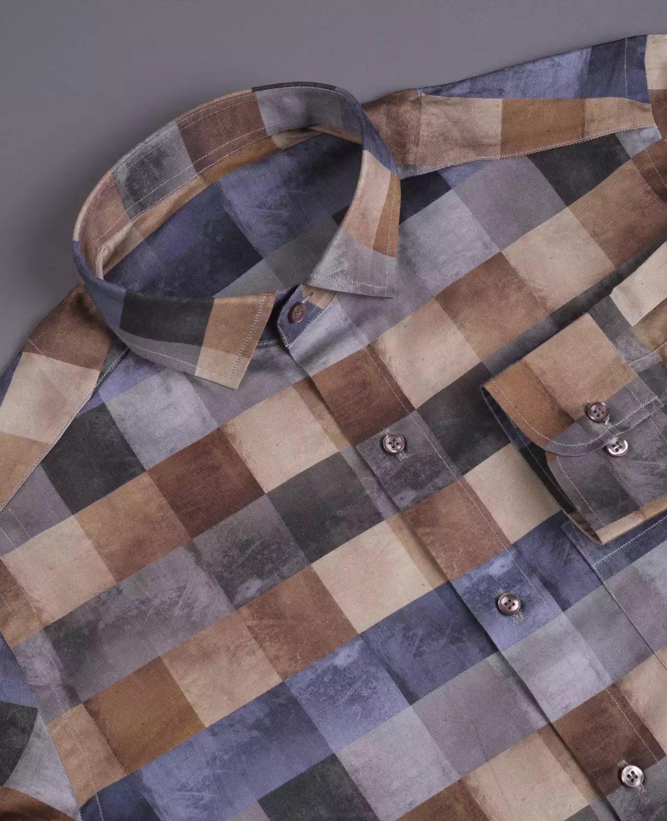 Men's Full Sleeves Small Checks Shirt Premium Collection Cotton Fabric Multicolored